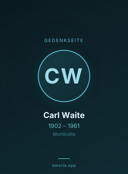 Gedenkportrait von Carl Waite