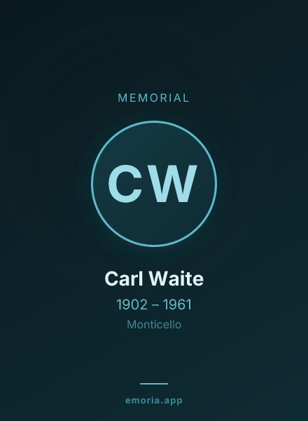 Memorial portrait of Carl Waite