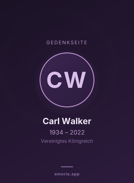 Gedenkportrait von Carl Walker