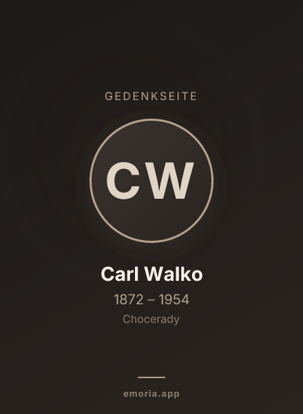 Gedenkportrait von Carl Walko