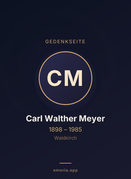 Gedenkportrait von Carl Walther Meyer