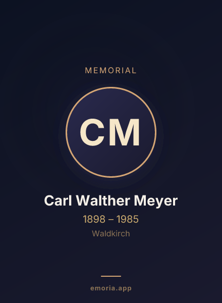Memorial portrait of Carl Walther Meyer