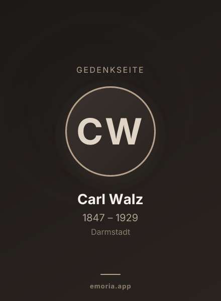 Gedenkportrait von Carl Walz