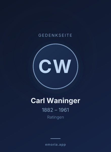 Gedenkportrait von Carl Waninger
