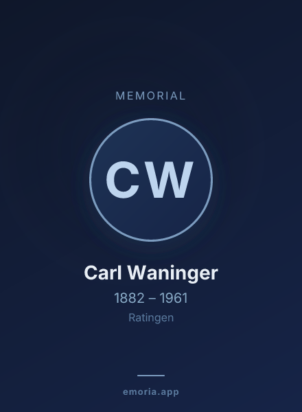 Memorial portrait of Carl Waninger