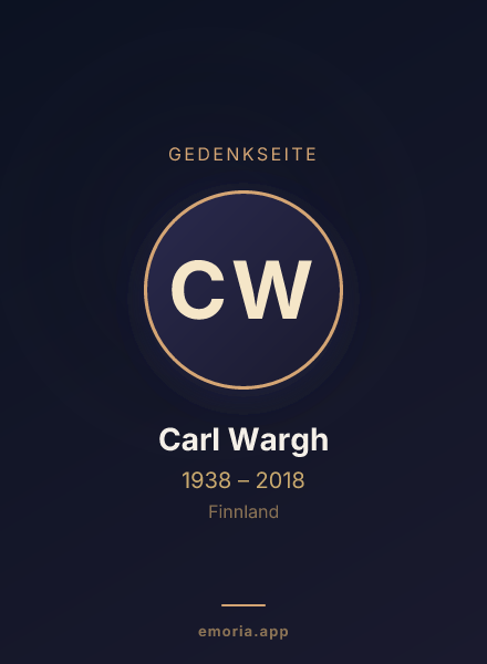 Gedenkportrait von Carl Wargh