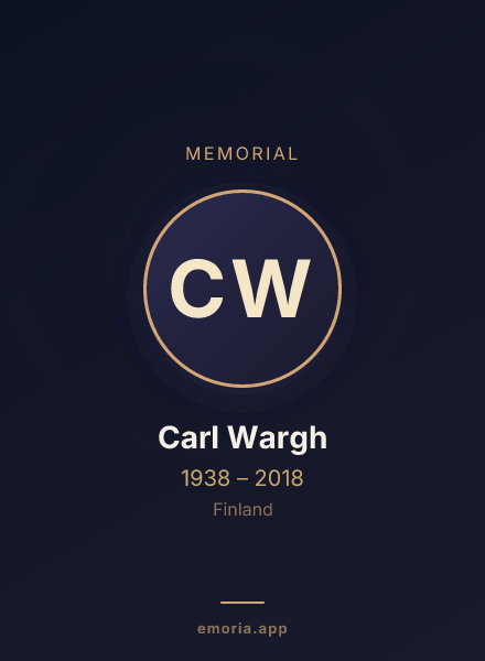 Memorial portrait of Carl Wargh