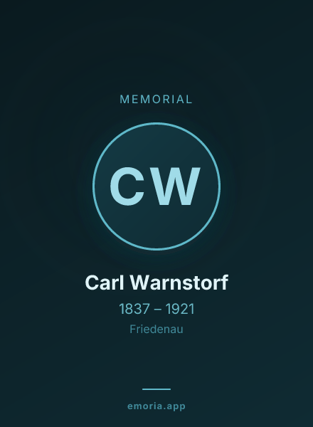 Memorial portrait of Carl Warnstorf