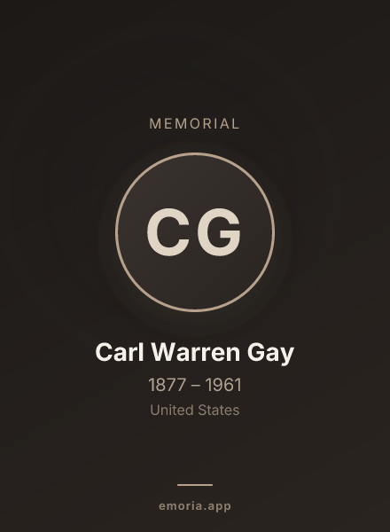 Memorial portrait of Carl Warren Gay