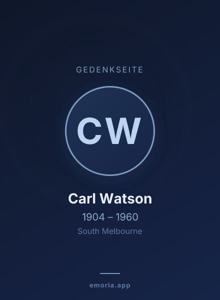 Gedenkportrait von Carl Watson