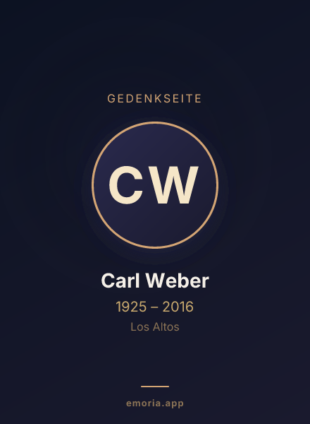 Gedenkportrait von Carl Weber