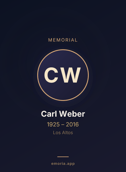 Memorial portrait of Carl Weber