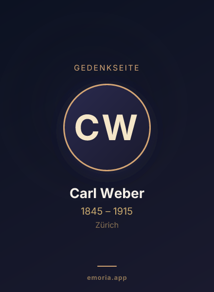 Gedenkportrait von Carl Weber