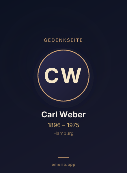 Gedenkportrait von Carl Weber