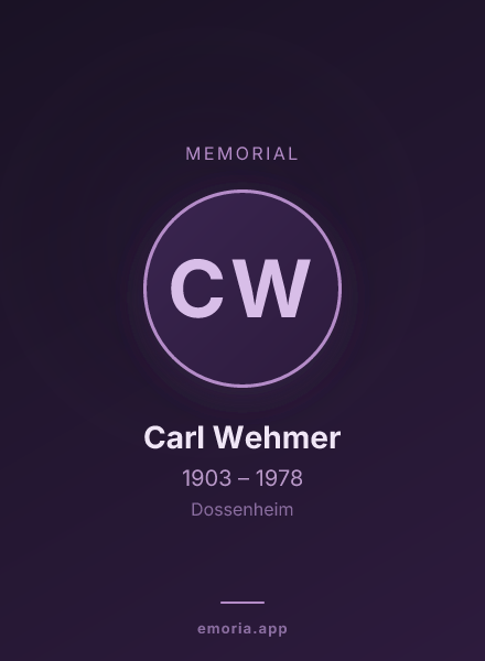 Memorial portrait of Carl Wehmer