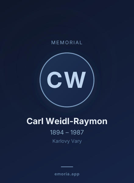 Memorial portrait of Carl Weidl-Raymon