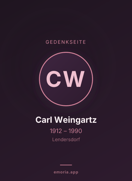 Gedenkportrait von Carl Weingartz