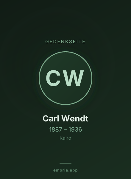 Gedenkportrait von Carl Wendt