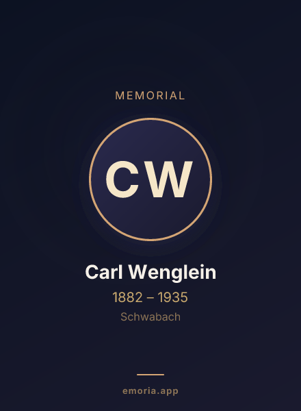 Memorial portrait of Carl Wenglein