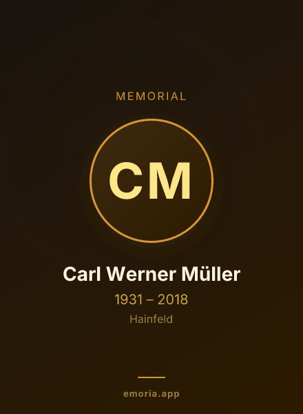 Memorial portrait of Carl Werner Müller