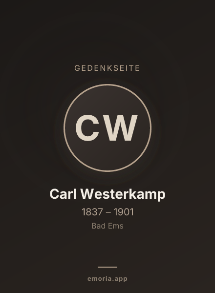 Gedenkportrait von Carl Westerkamp
