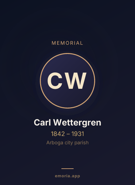 Memorial portrait of Carl Wettergren