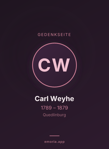 Gedenkportrait von Carl Weyhe