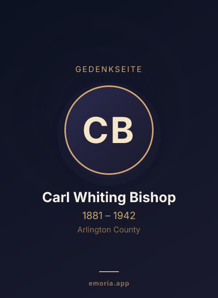 Gedenkportrait von Carl Whiting Bishop