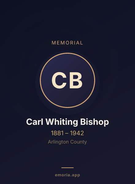 Memorial portrait of Carl Whiting Bishop