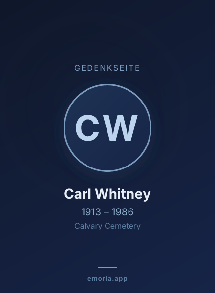 Gedenkportrait von Carl Whitney