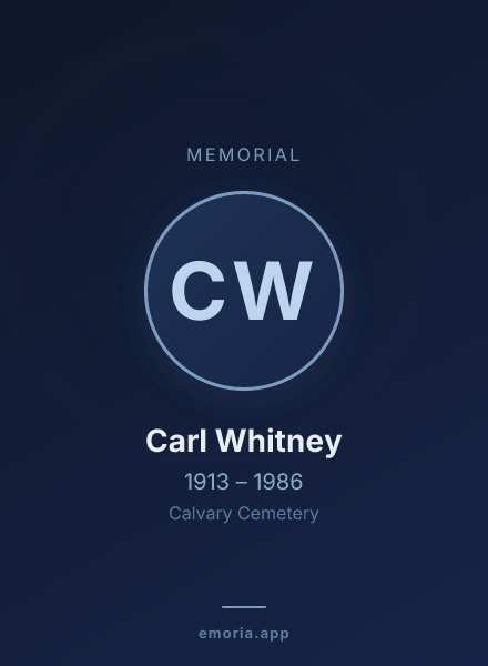 Memorial portrait of Carl Whitney