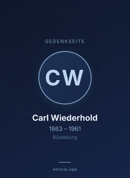 Gedenkportrait von Carl Wiederhold