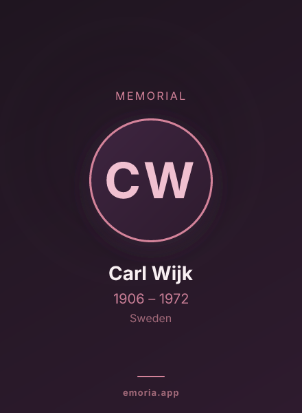 Memorial portrait of Carl Wijk