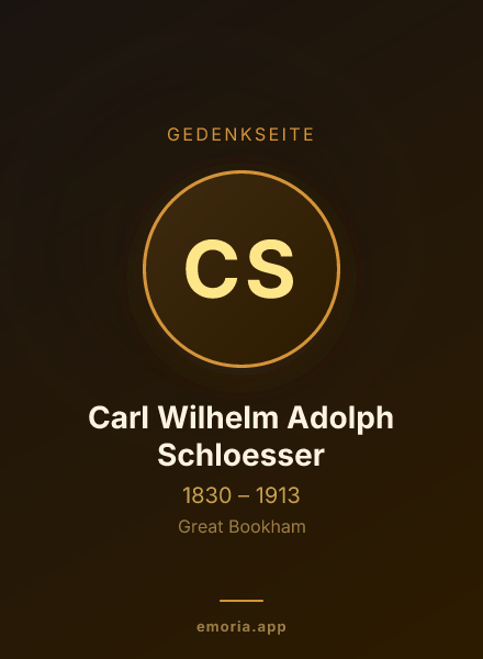 Gedenkportrait von Carl Wilhelm Adolph Schloesser
