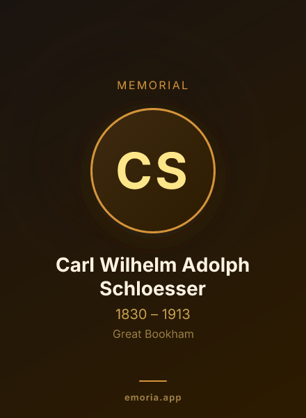 Memorial portrait of Carl Wilhelm Adolph Schloesser