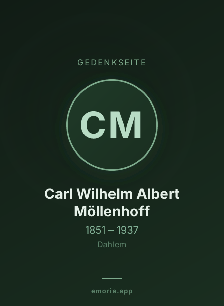 Gedenkportrait von Carl Wilhelm Albert Möllenhoff