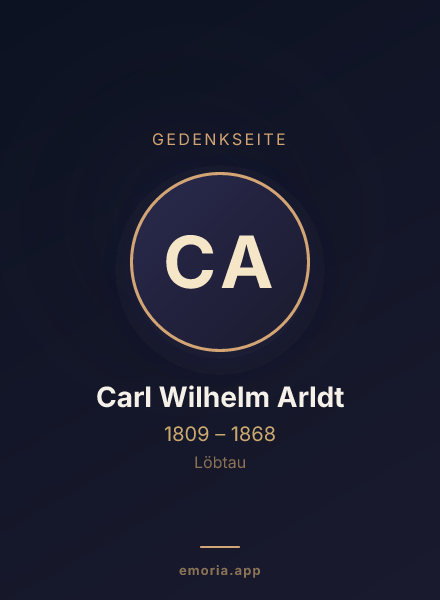 Gedenkportrait von Carl Wilhelm Arldt