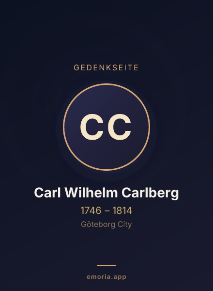 Gedenkportrait von Carl Wilhelm Carlberg