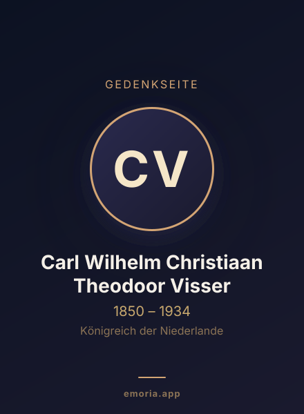 Gedenkportrait von Carl Wilhelm Christiaan Theodoor Visser