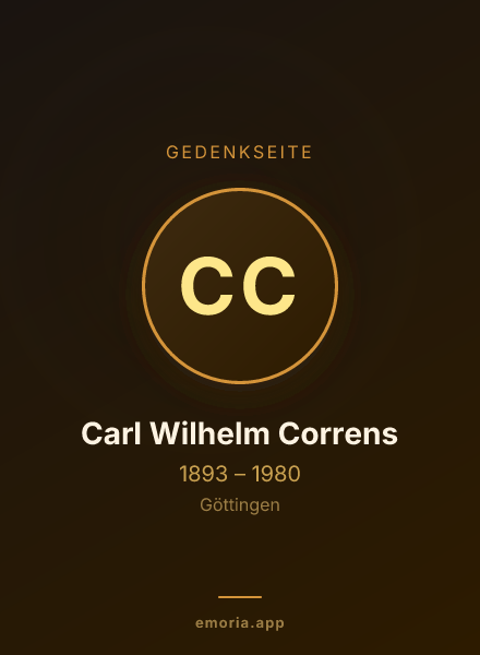 Gedenkportrait von Carl Wilhelm Correns