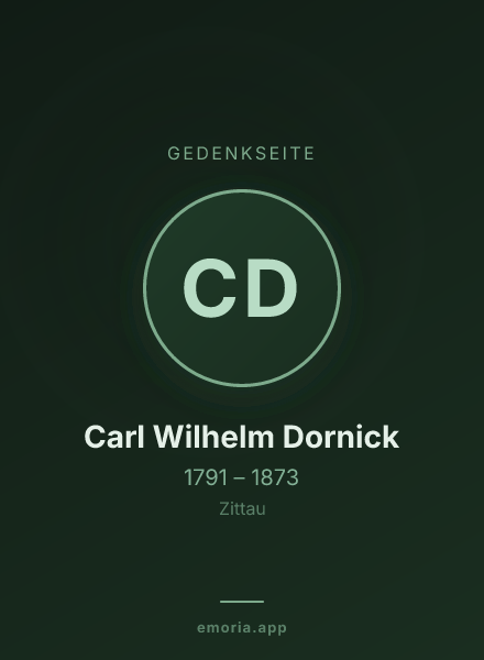 Gedenkportrait von Carl Wilhelm Dornick