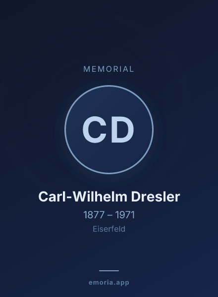 Memorial portrait of Carl-Wilhelm Dresler