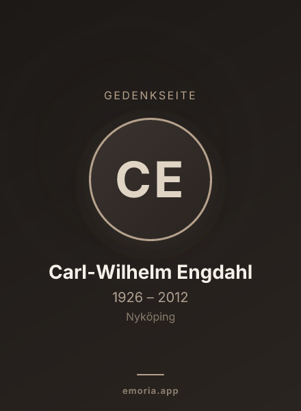 Gedenkportrait von Carl-Wilhelm Engdahl