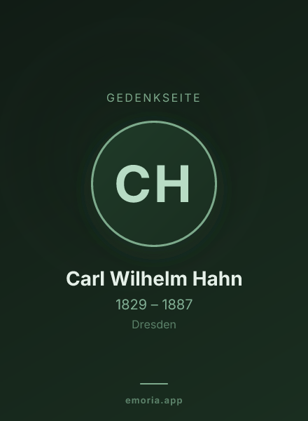 Gedenkportrait von Carl Wilhelm Hahn