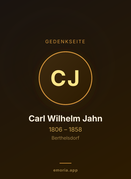 Gedenkportrait von Carl Wilhelm Jahn