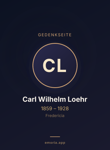 Gedenkportrait von Carl Wilhelm Loehr