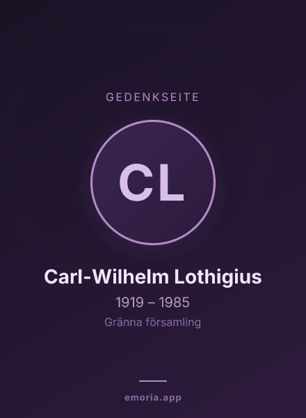 Gedenkportrait von Carl-Wilhelm Lothigius