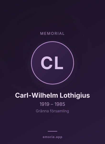 Memorial portrait of Carl-Wilhelm Lothigius