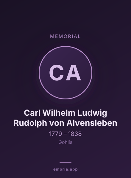 Memorial portrait of Carl Wilhelm Ludwig Rudolph von Alvensleben