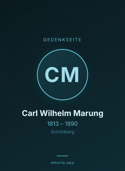 Gedenkportrait von Carl Wilhelm Marung